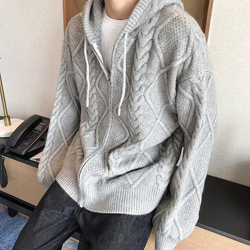 AIDASE  -  Zip Up Hoodie Men Streetwear Harajuku knit Oversized Jacket Hood Shirt Punk Gothic Y2K Clothes Sweatshirt sudaderas para hombres aidase-shop